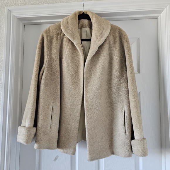 Jackets & Blazers - 1950s Faux Fur/Sherpa Coat Beige Lined Hart-Albin Billings #78